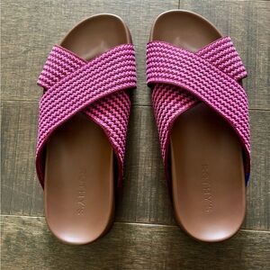 Rothy’s The Weekend Slide in Sangria stripe - size 8. See pics. EUC